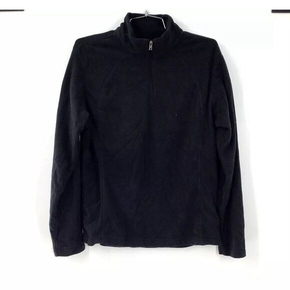 Columbia Men's Black Fleece 1/4 Zip Pullover Jacket - Size L - Picture 1 of 5